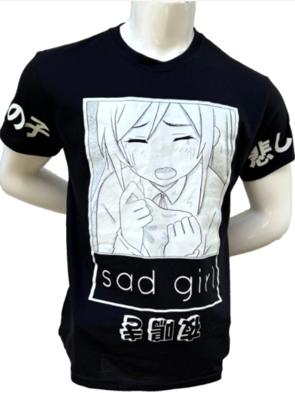 Weekend Warriors Tee Shirt Mens L Sad Girl Black White Korean NWT